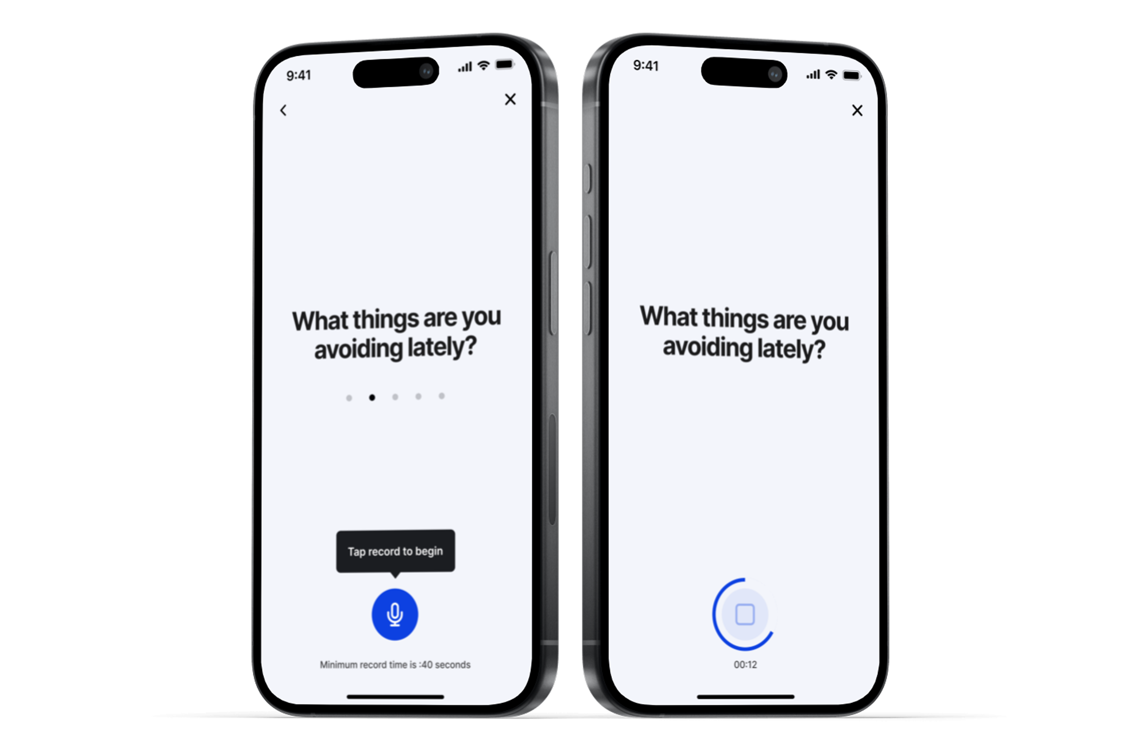 Quiet Space Voice Interface - Privacy permissions and guidance screens with soft visual cues