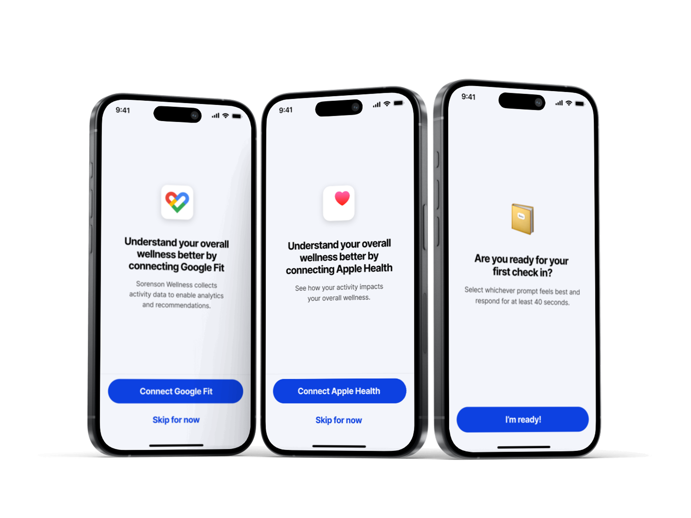 Privacy-first onboarding step 1: App introduction and value proposition for wellness tracking